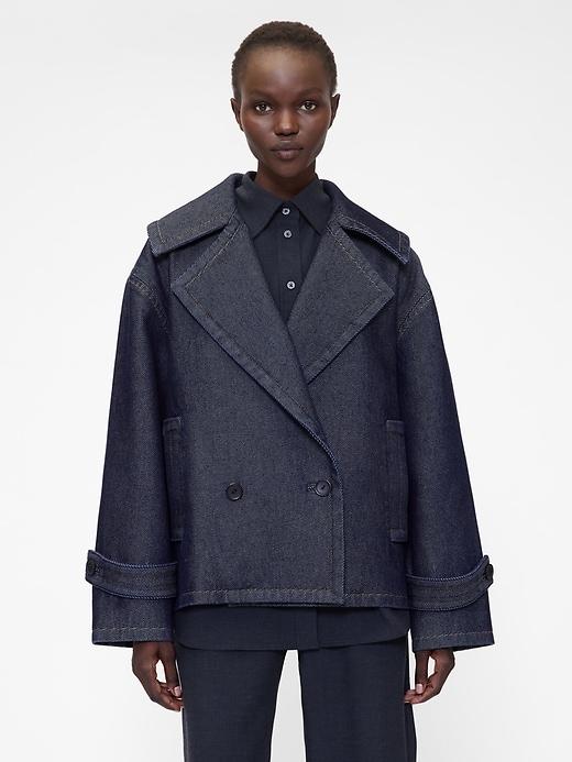 gapstudio denim cocoon coat