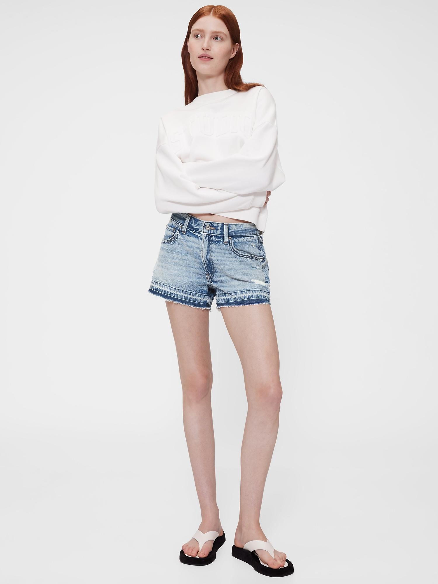 gapstudio low rise stride denim shorts