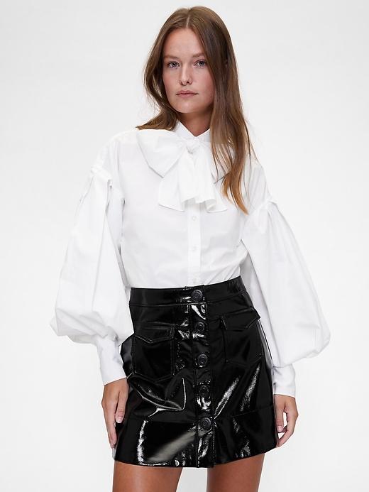 gapstudio poplin bow shirt