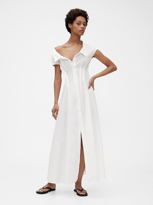 gapstudio poplin maxi shirtdress