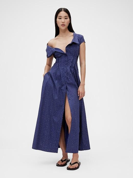 gapstudio poplin maxi shirtdress