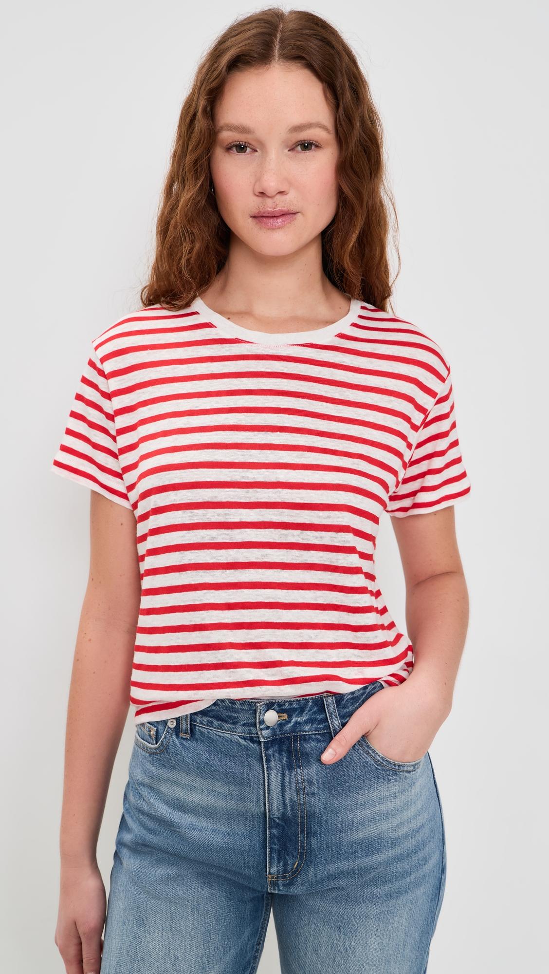garcon striped tee in linen cotton