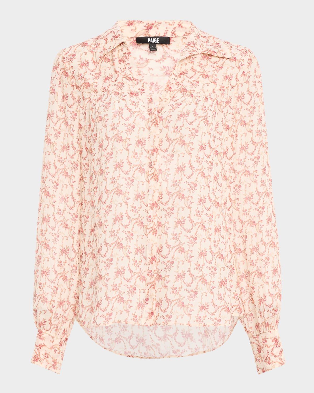gardener floral button down blouse
