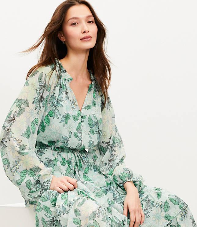gardenia ruffle maxi dress