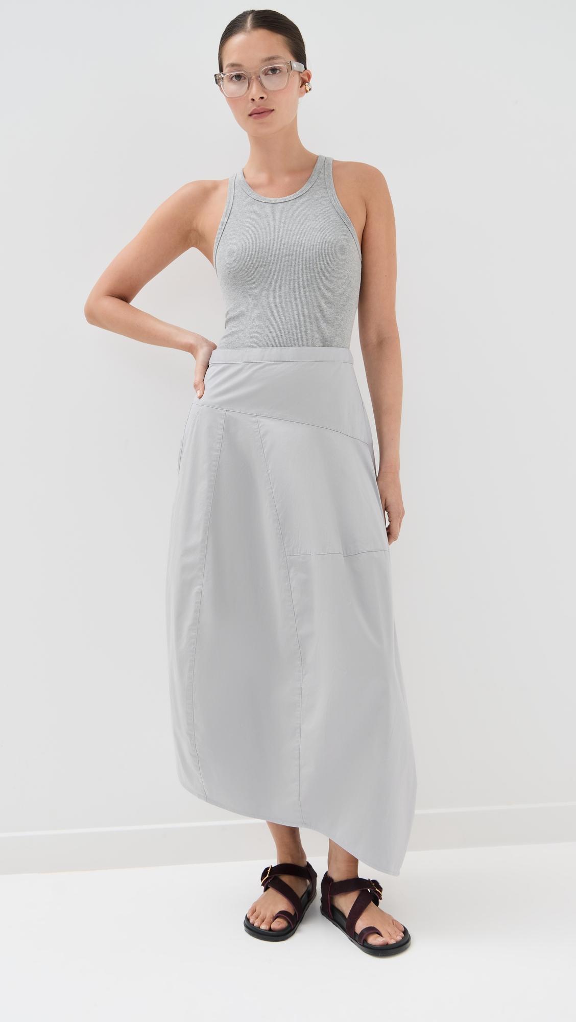 garment dyed asymmetrical balloon skirt