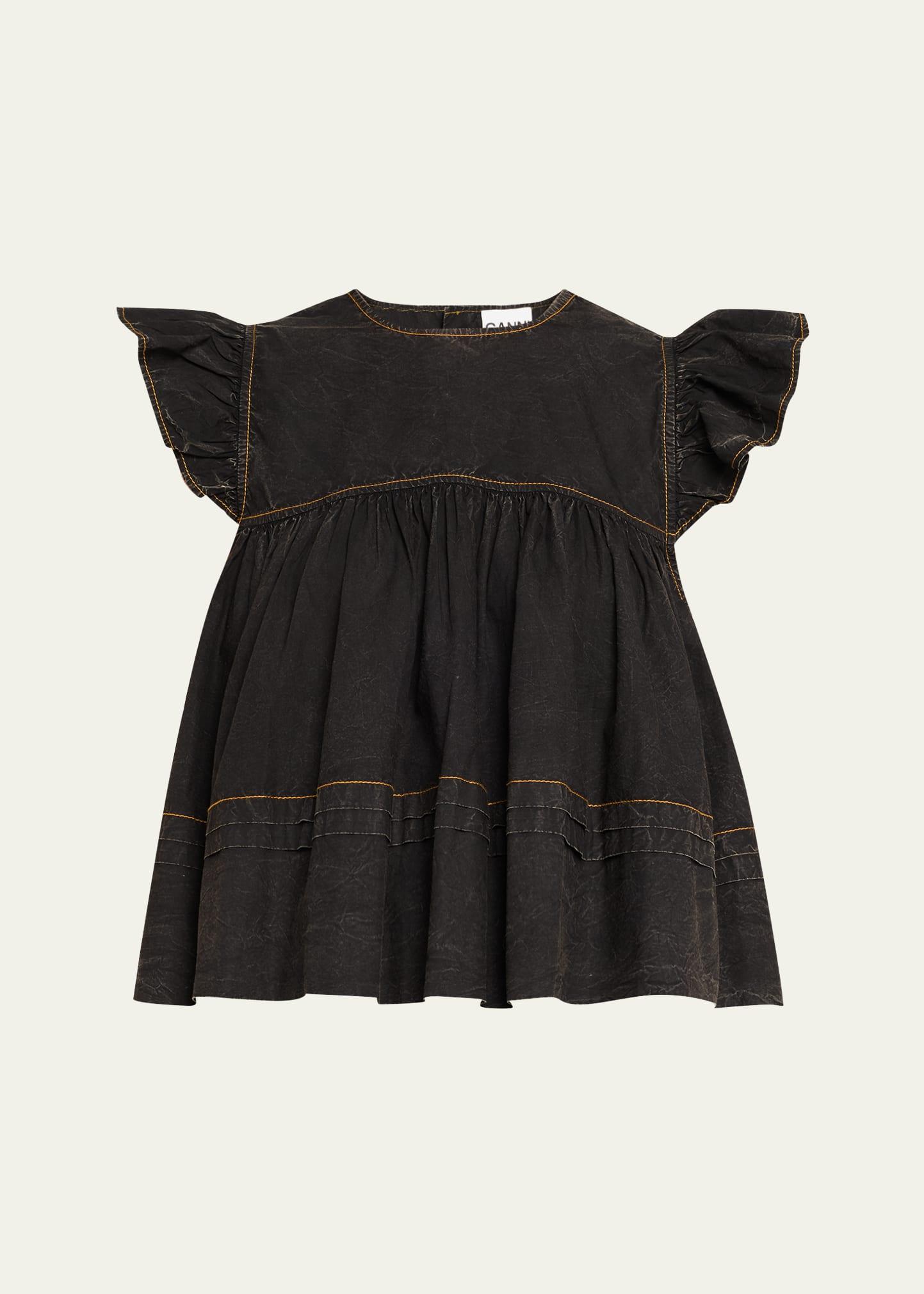 garment-dyed flutter-sleeve babydoll top