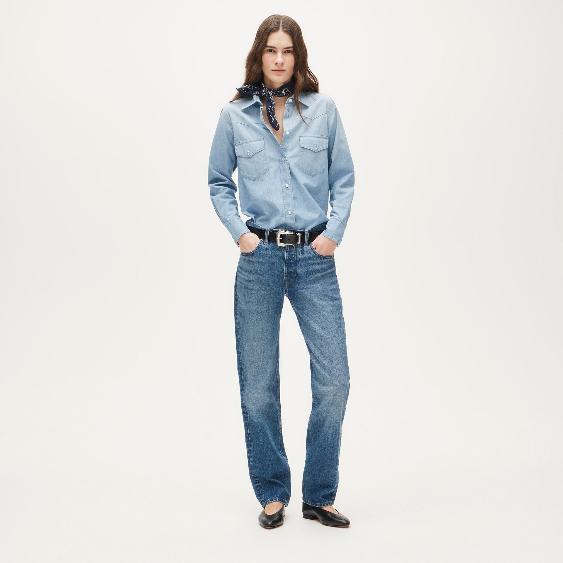 garment-dyed western straight jean