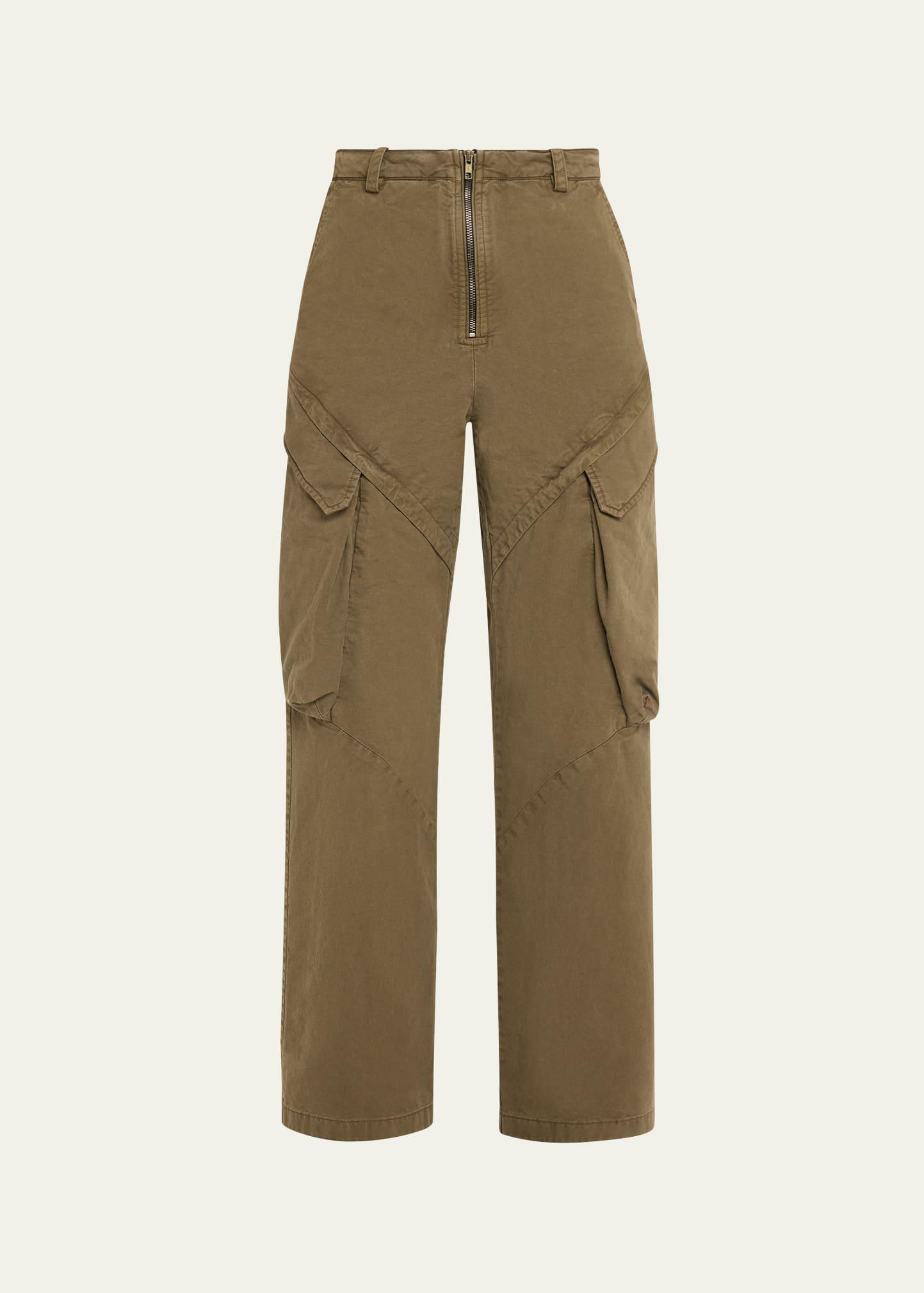 garment-dyed zip-front cargo pants