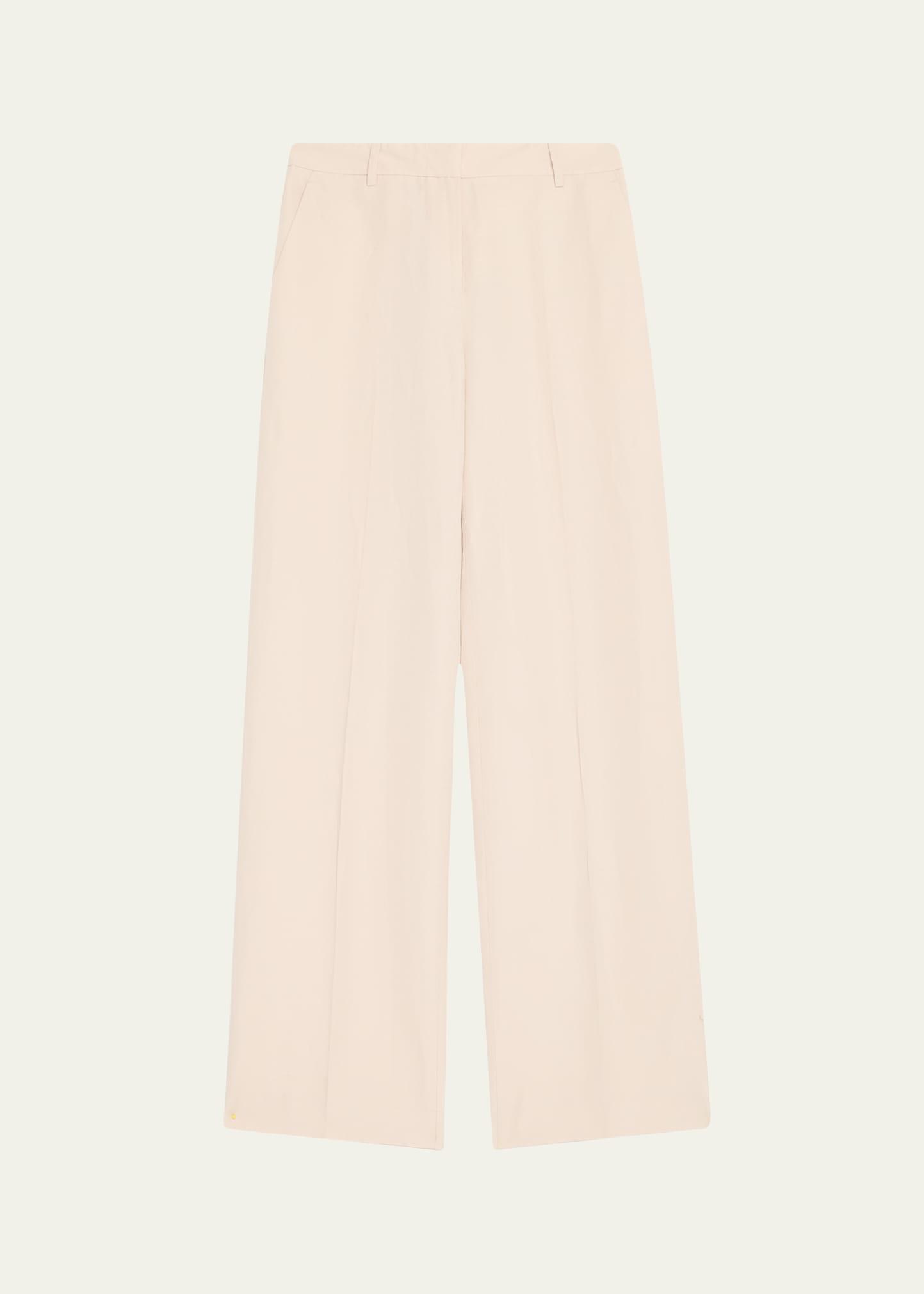 gates wide-leg silk-linen pants