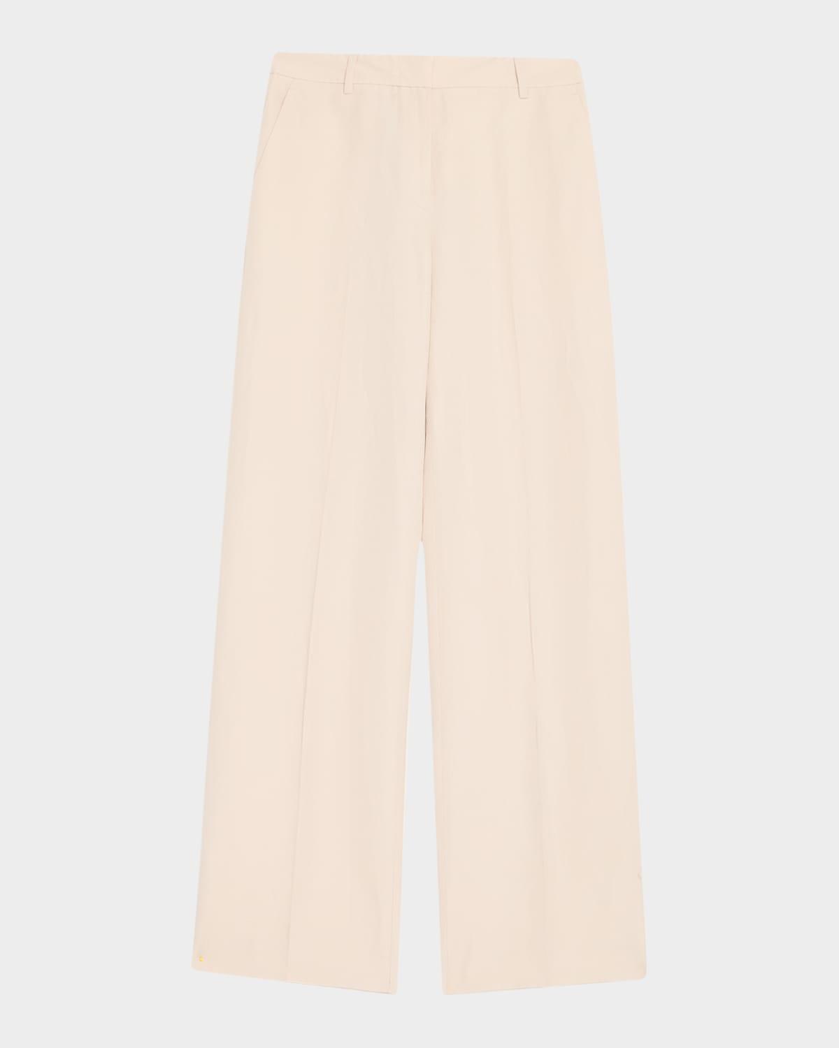gates wide-leg silk-linen pants