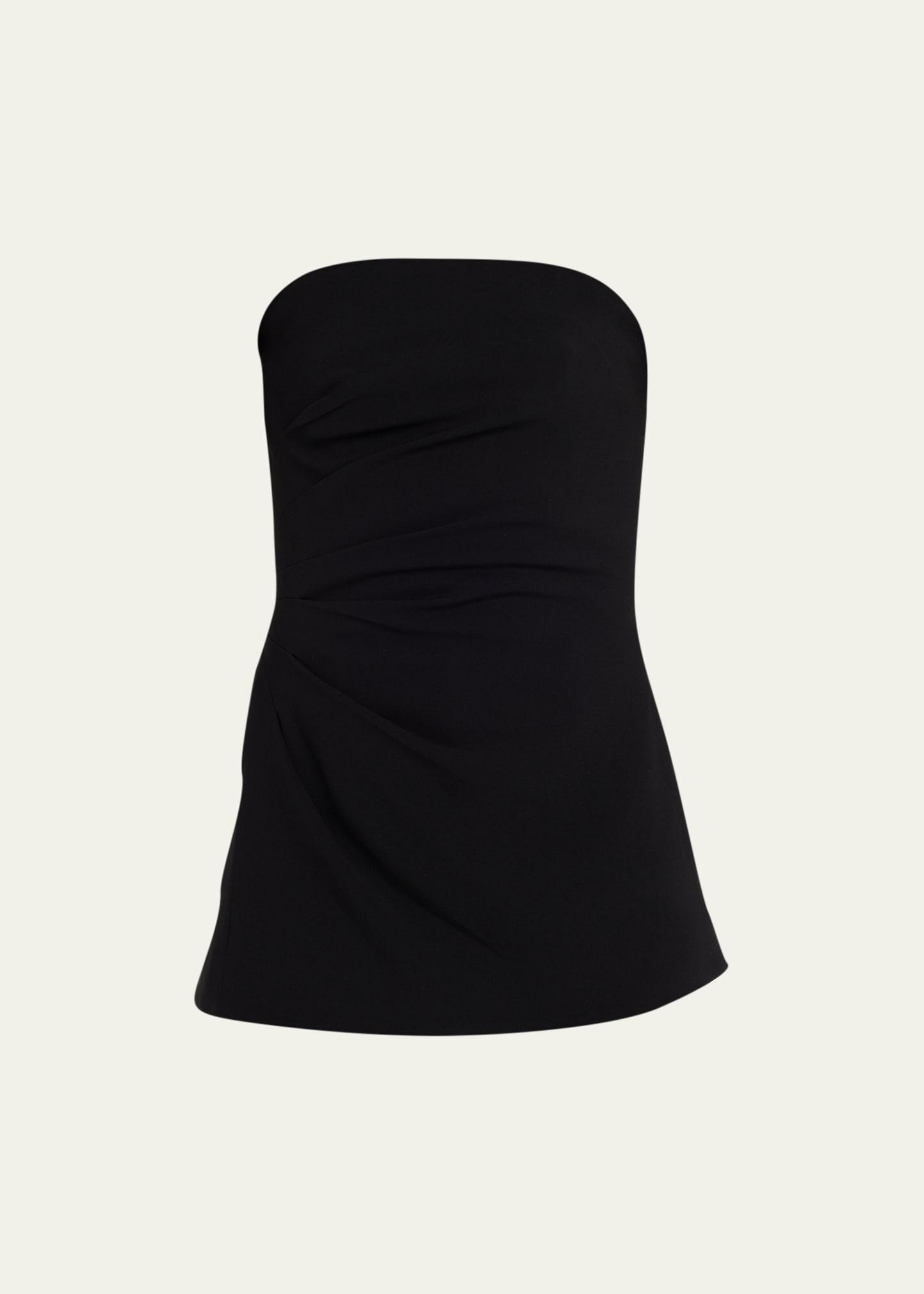 gathered crepe strapless top