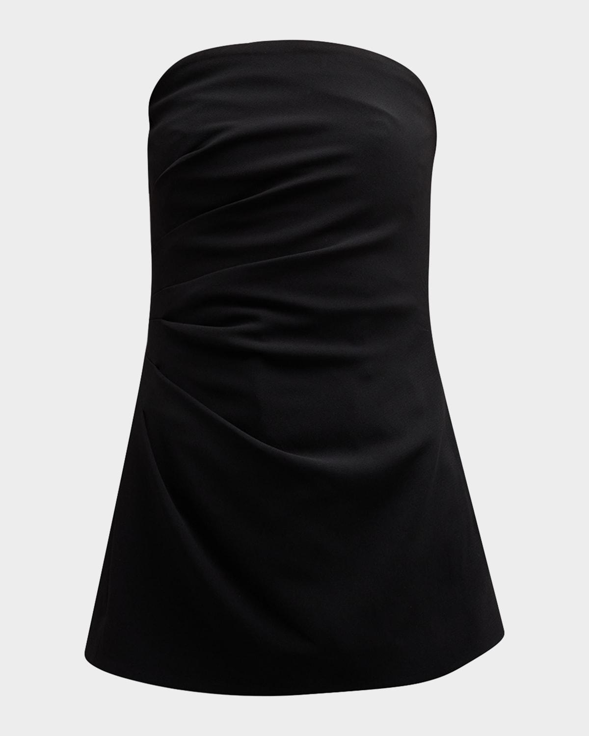 gathered crepe strapless top