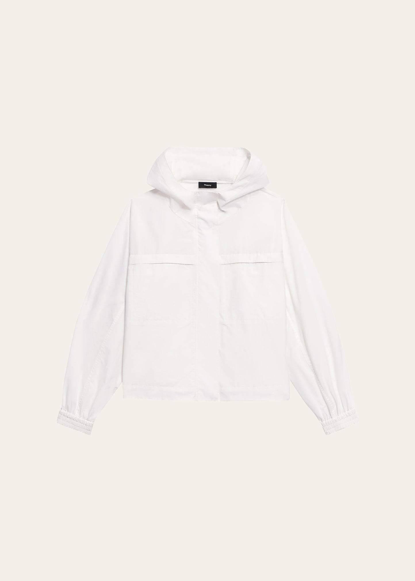 gathered hooded jacket