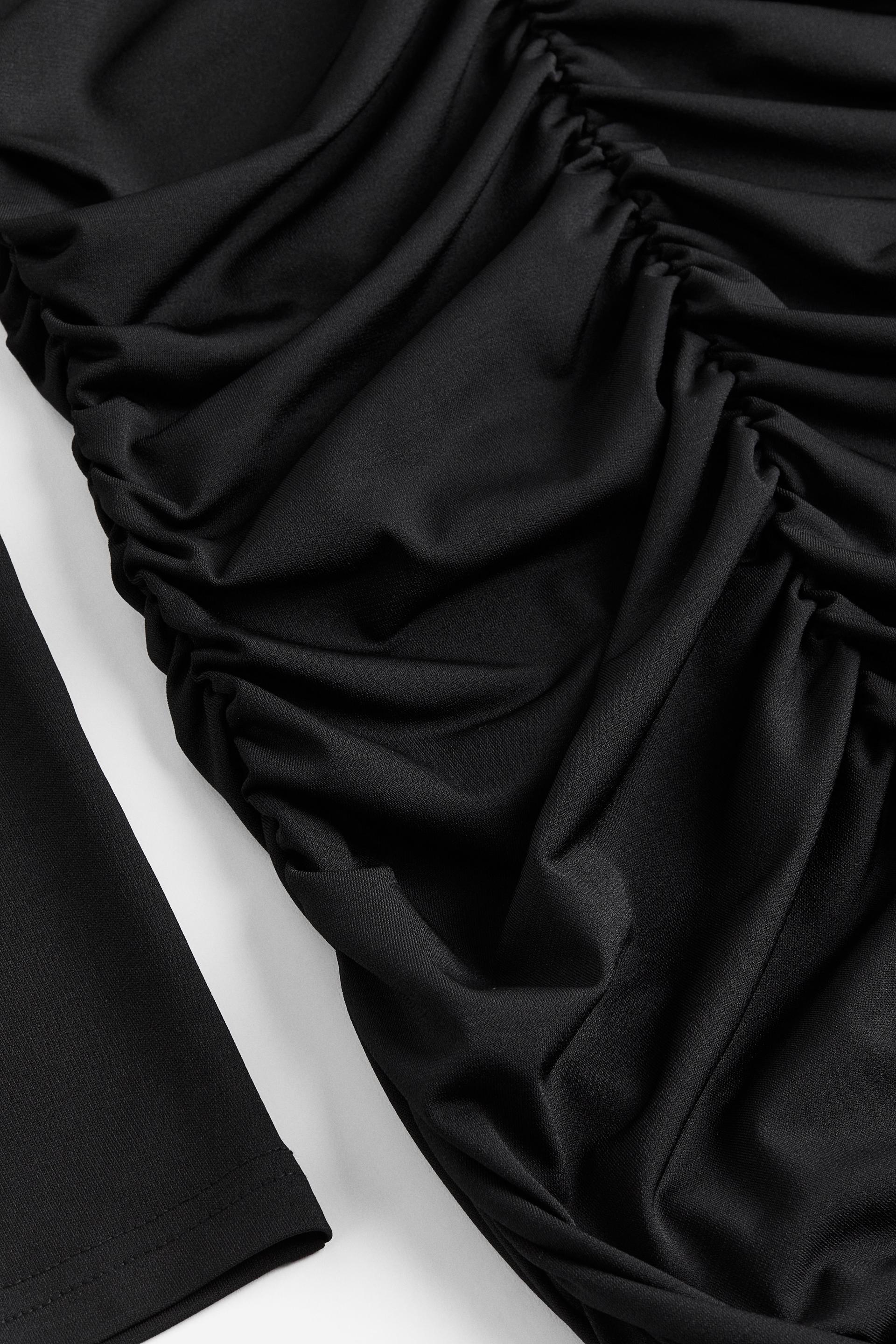 gathered jersey dress