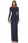 gathered jersey maxi dress