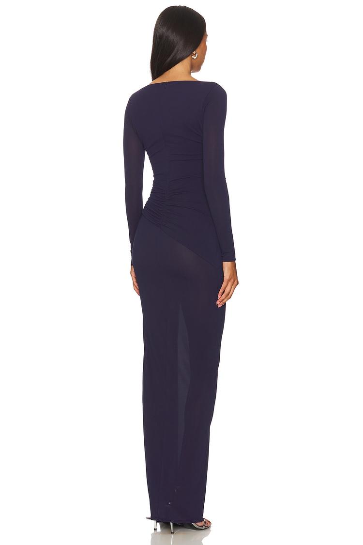 gathered jersey maxi dress