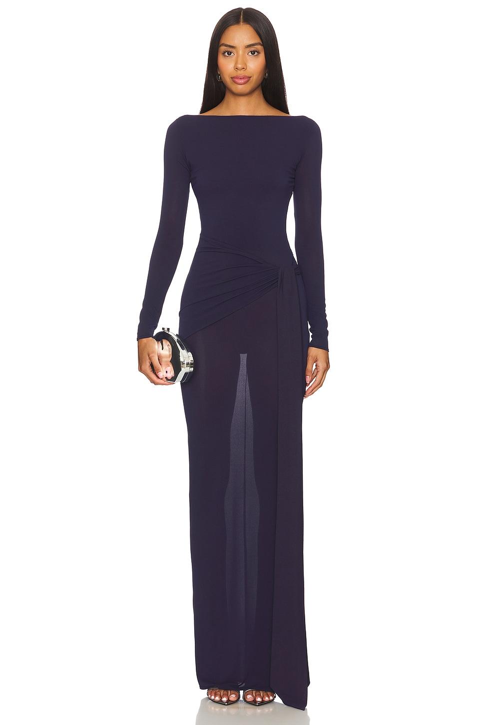 gathered jersey maxi dress