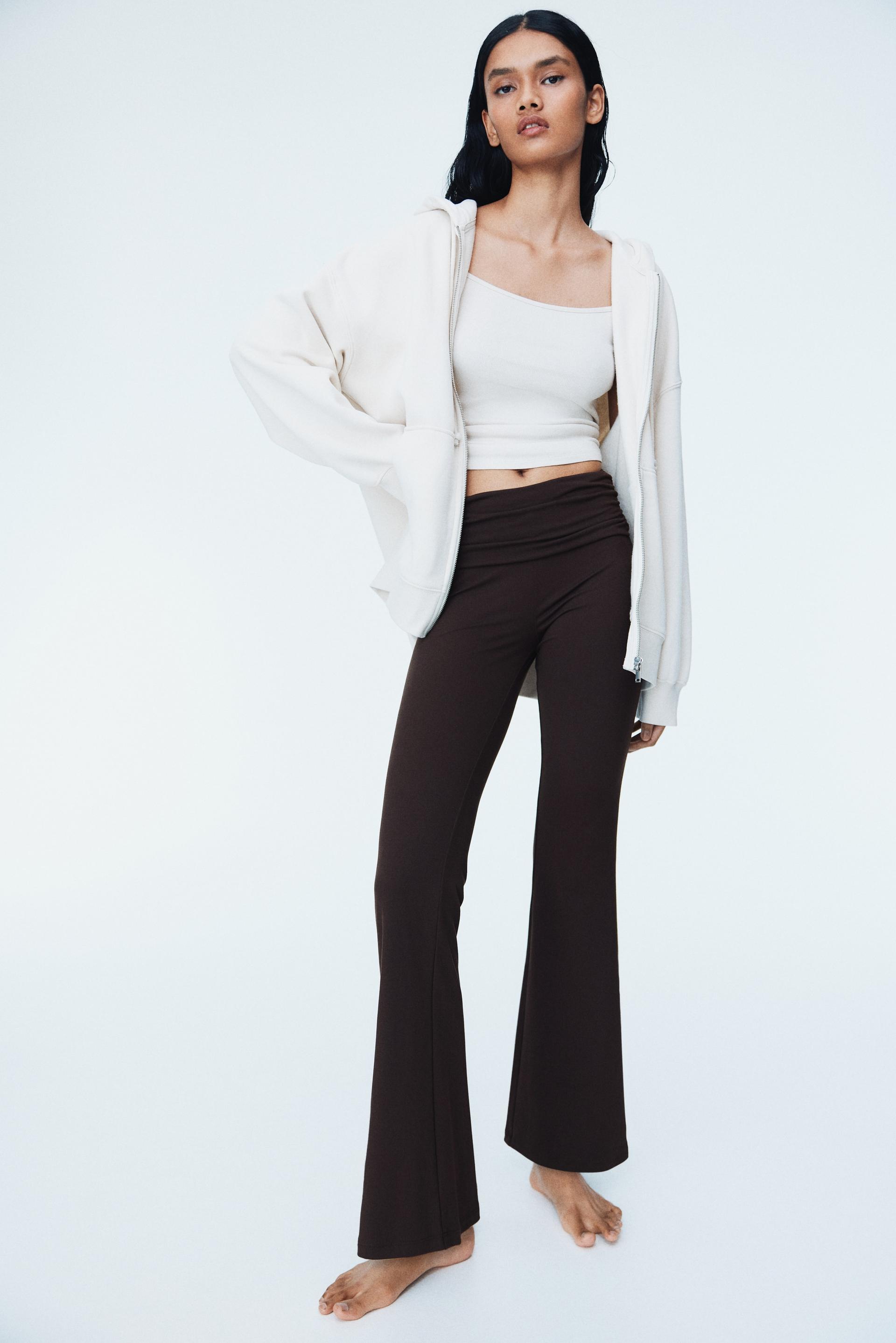 gathered microfiber yoga pants