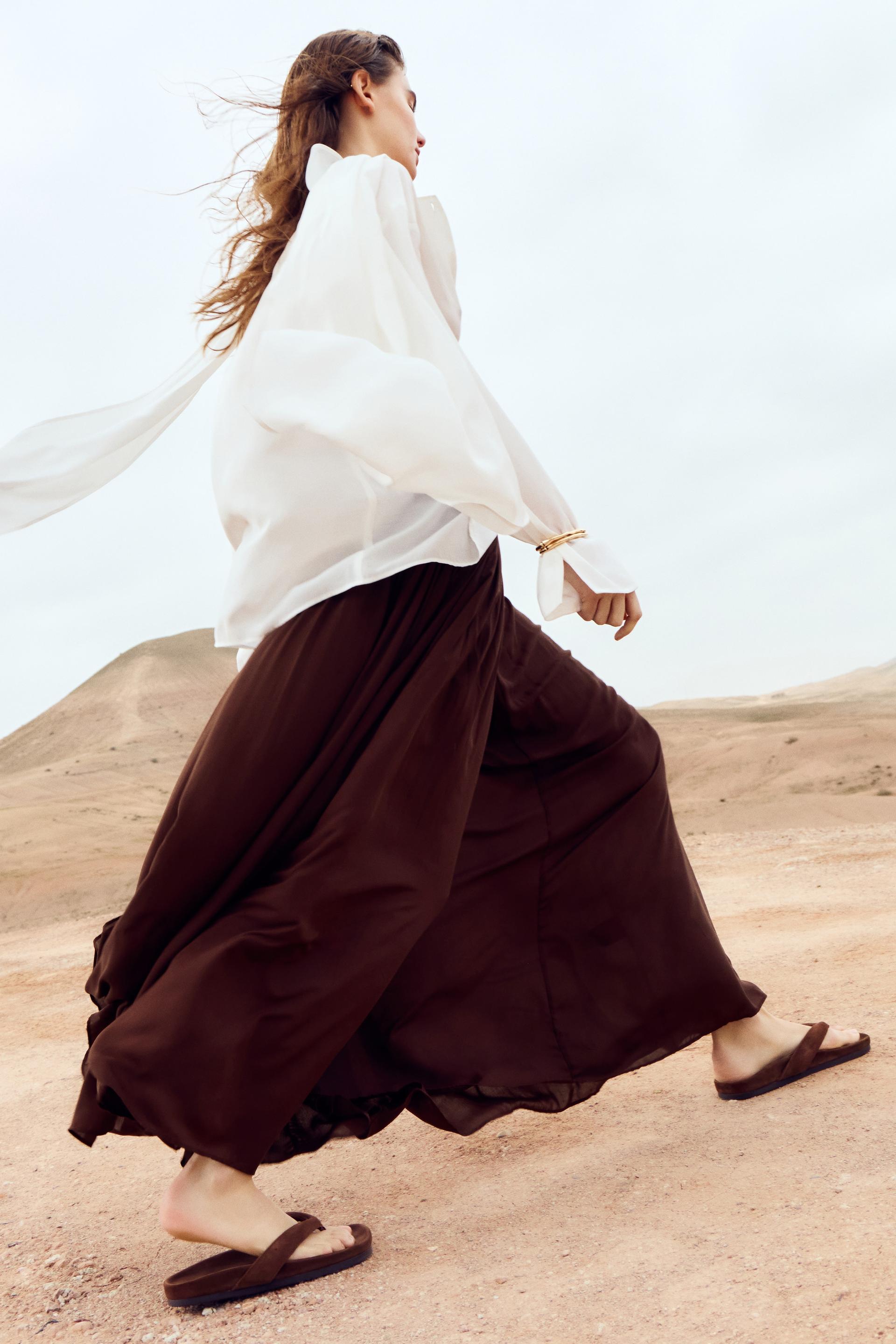 gathered modal skirt