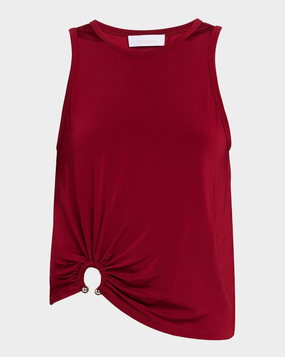 gathered o-ring tank top