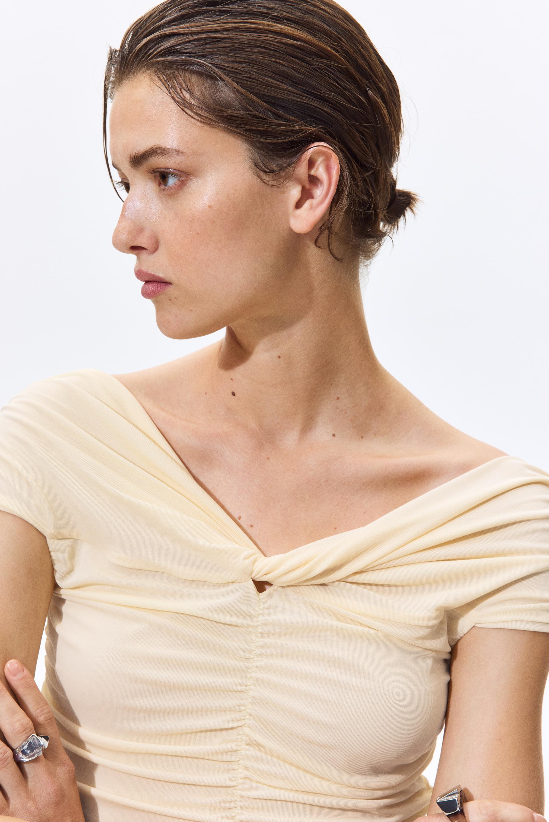 gathered off-the-shoulder top