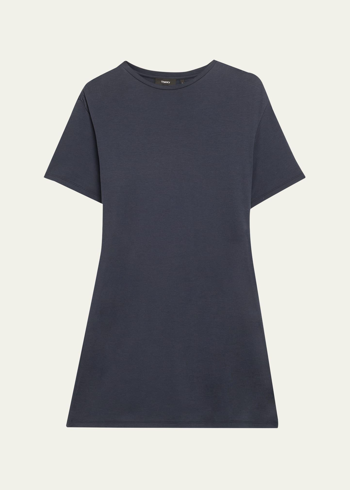 gathered shoulder t-shirt dress