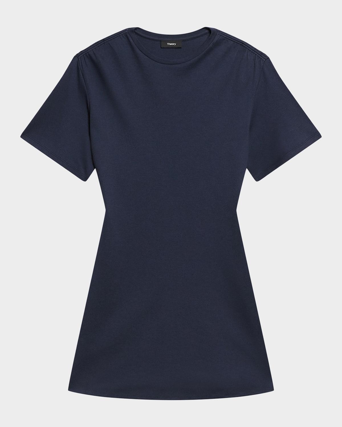 gathered shoulder t-shirt dress