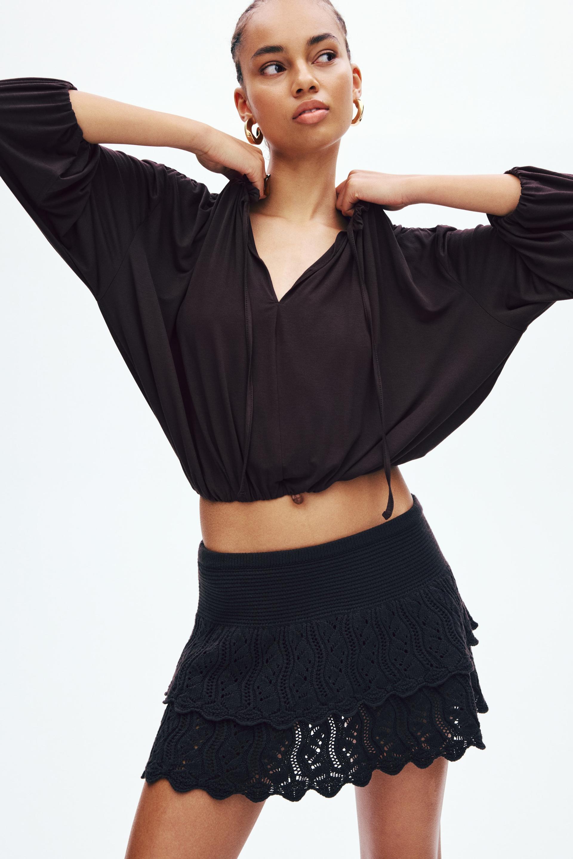 gathered viscose top