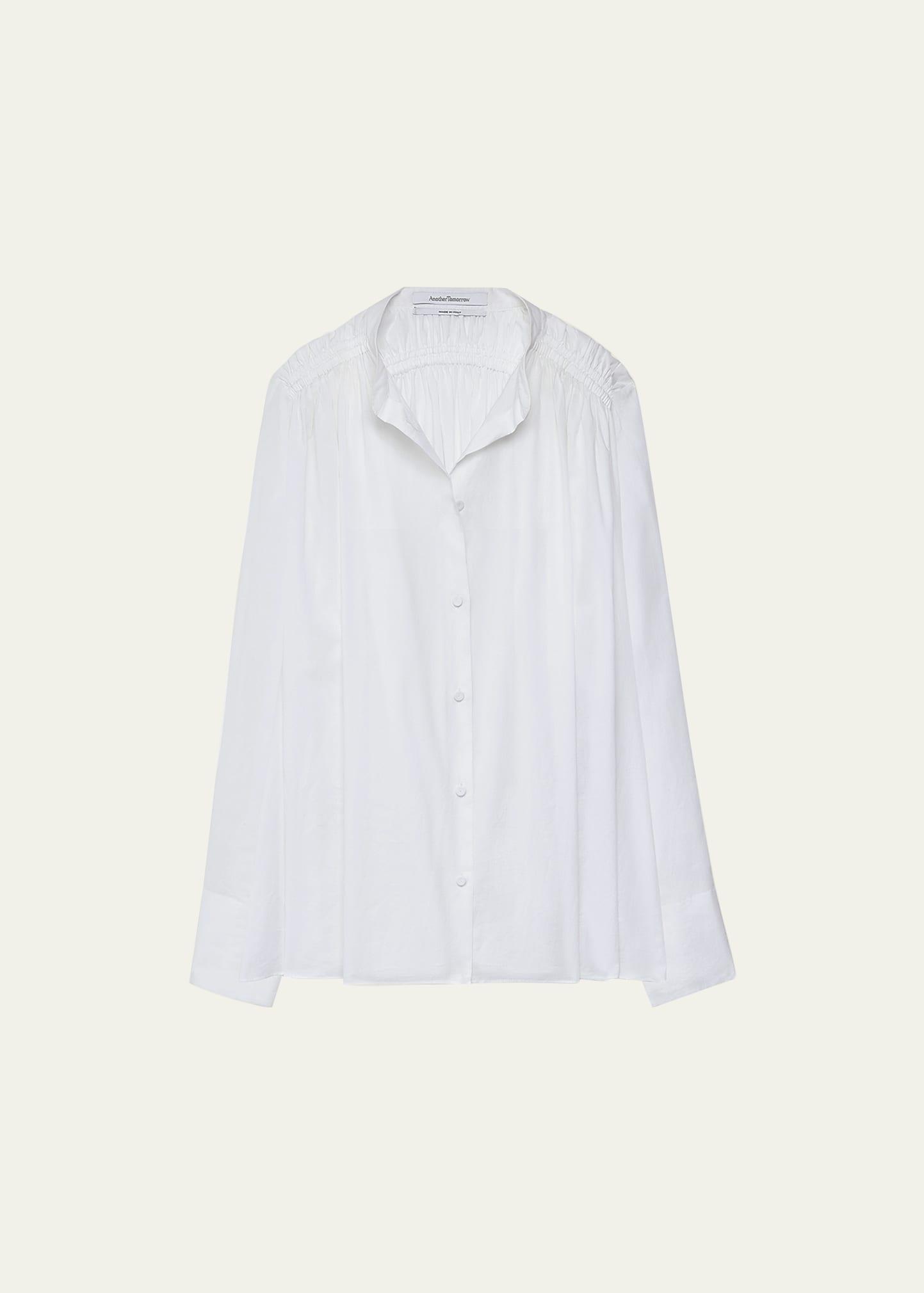 gathered voile blouse