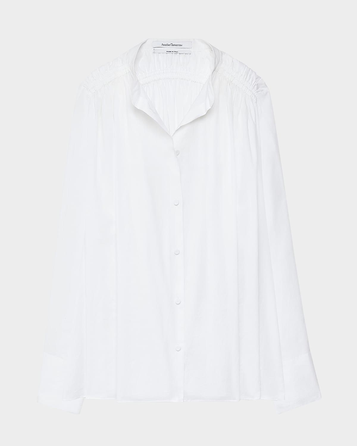 gathered voile blouse
