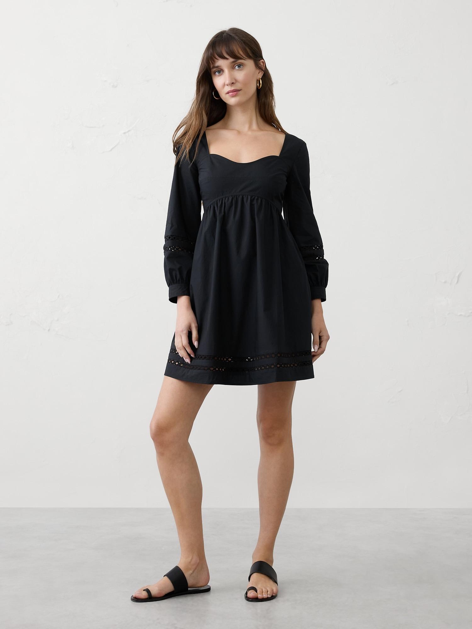 gathered-waist mini dress