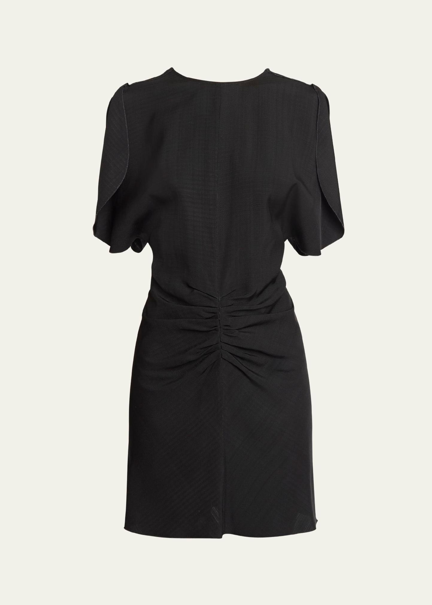 gathered-waist short-sleeve mini dress