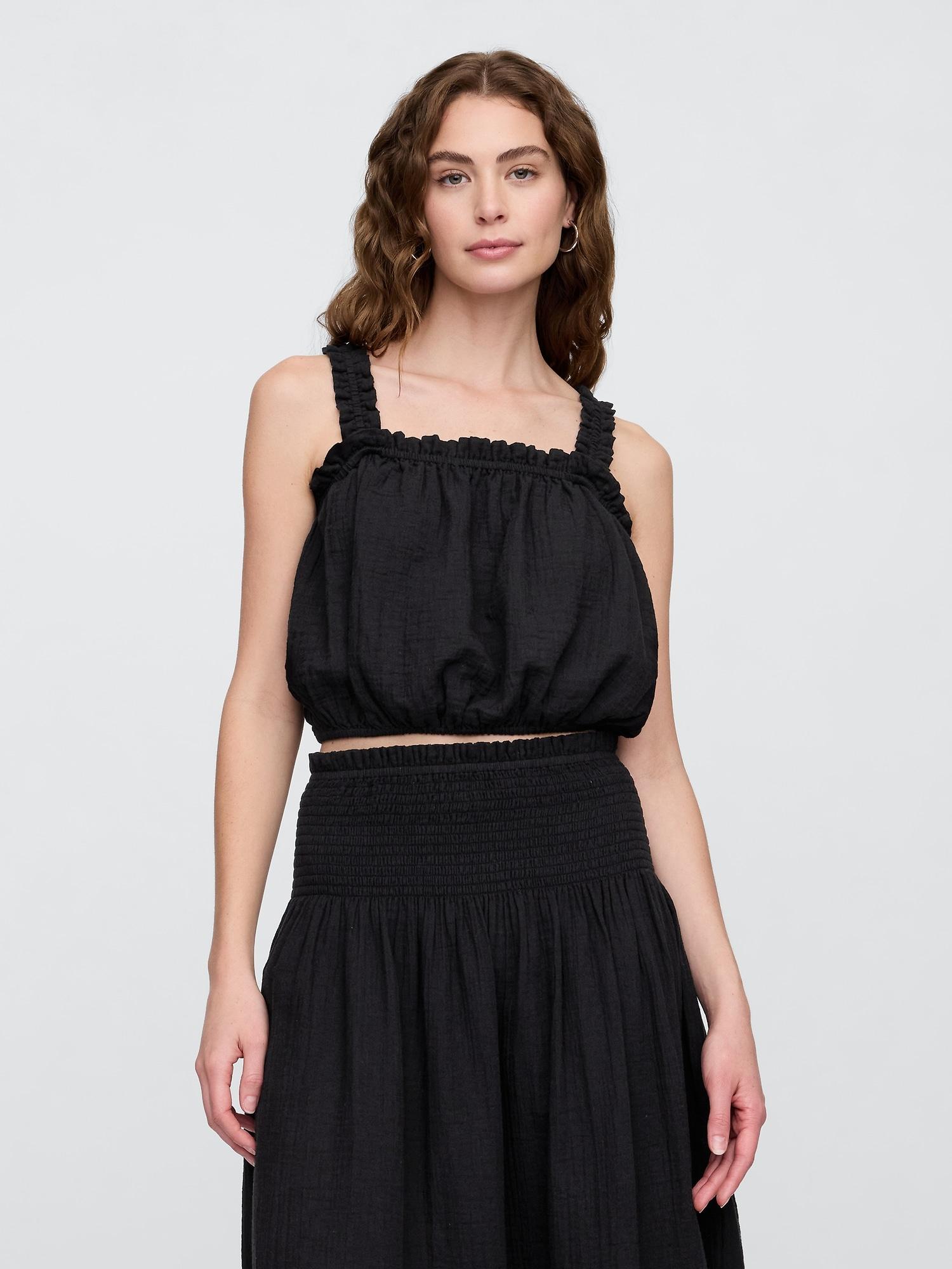 gauze bubble tank top