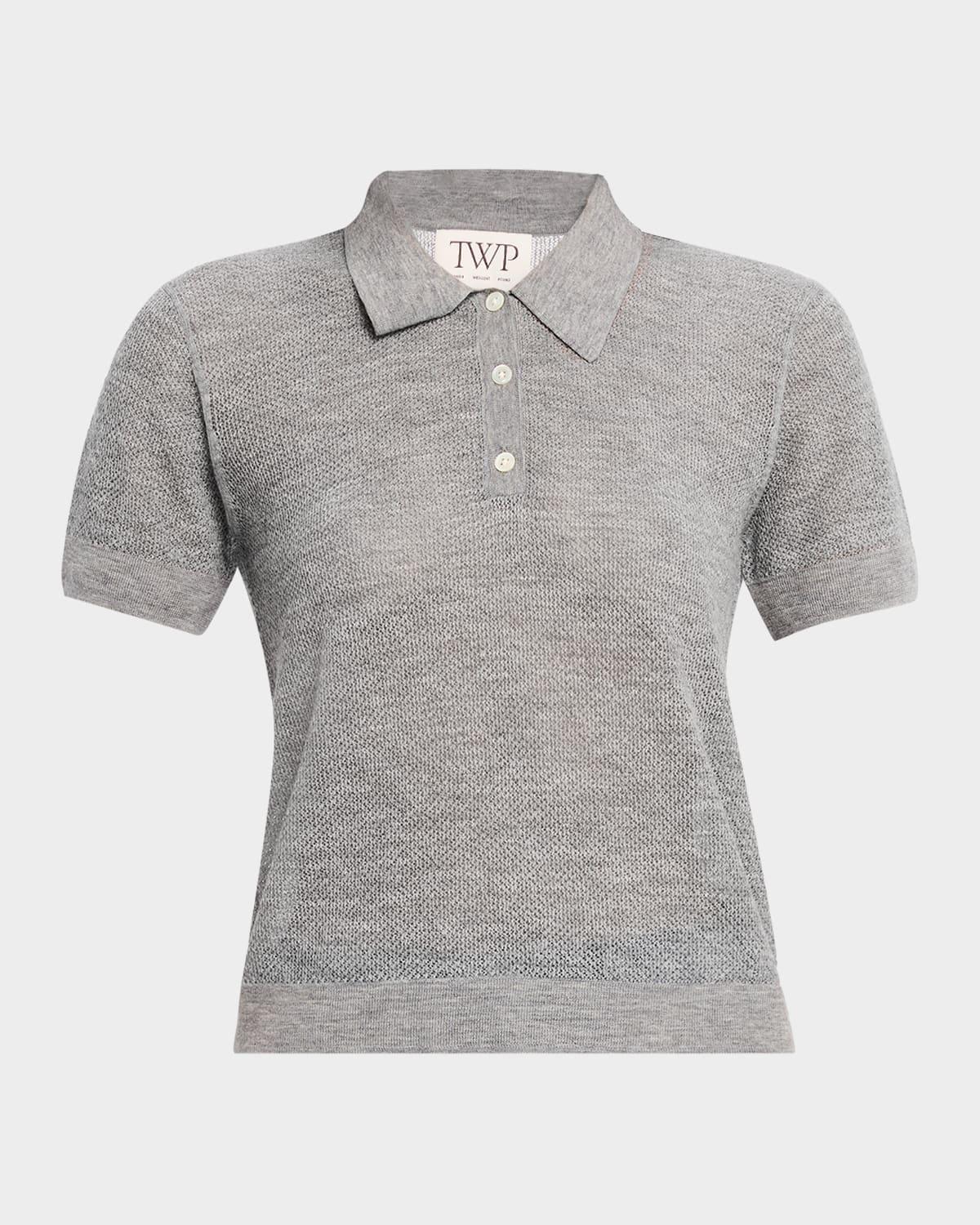 gauze cashmere polo