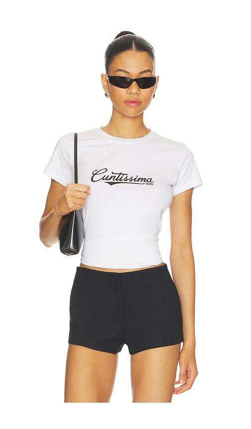 gcds cuntissima slim t-shirt in white.