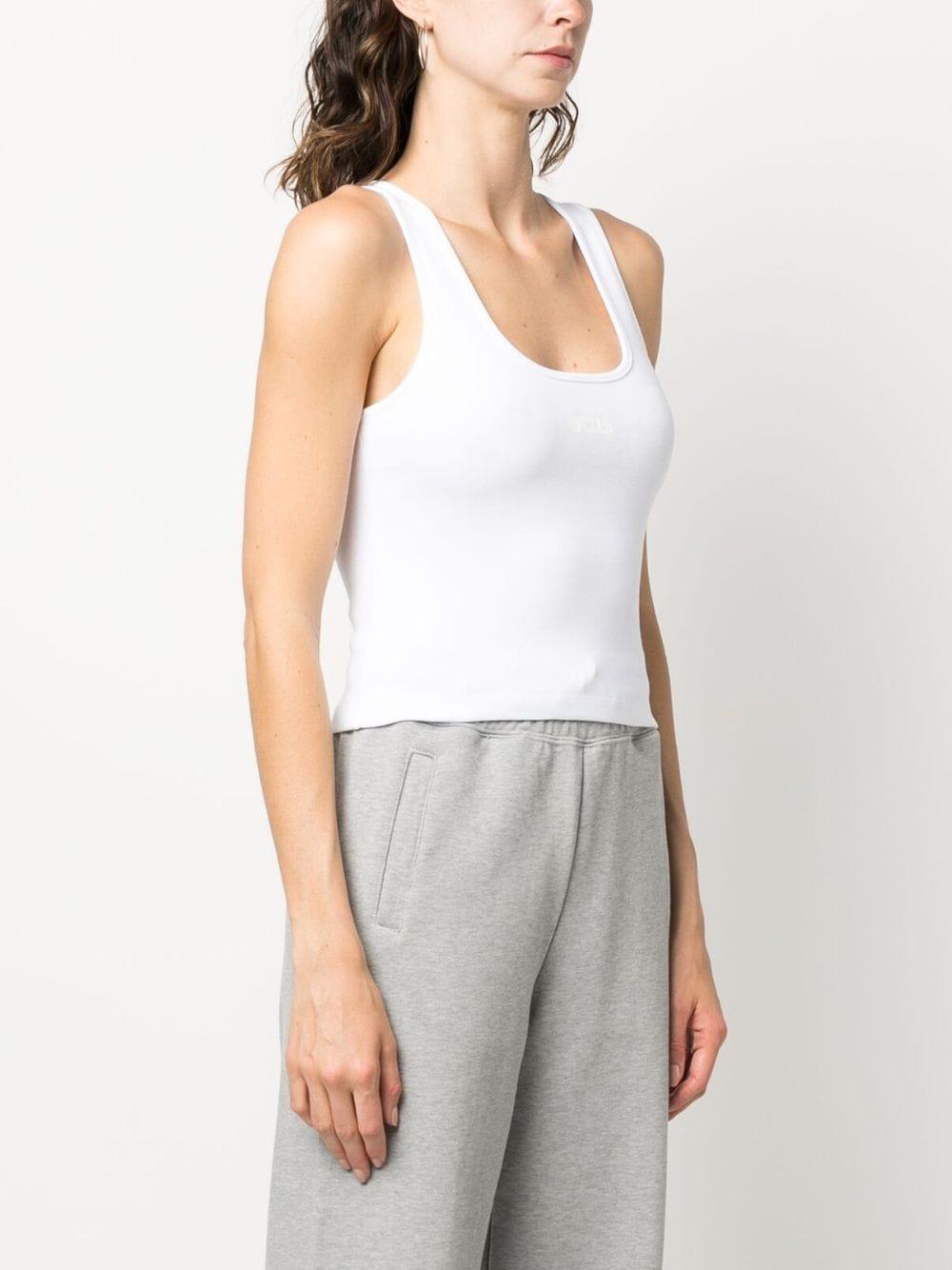 gcds jersey top white cotton - women
