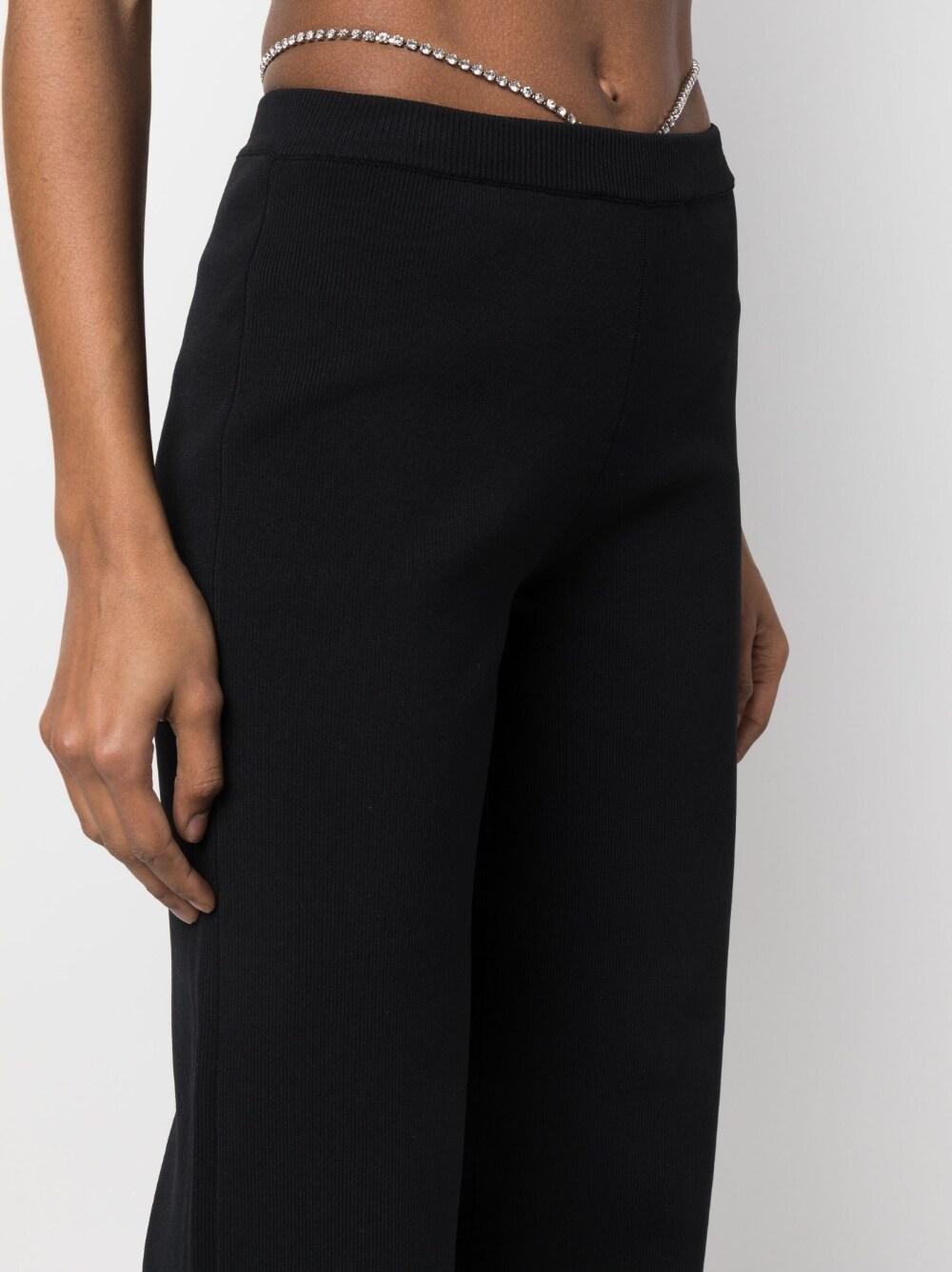 gcds trousers black polyamide - women