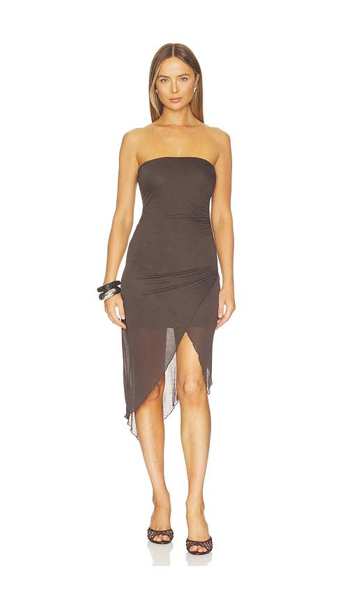 geel alma dress in chocolate.