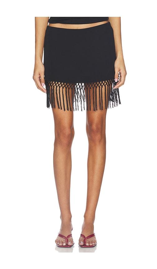 geel aria tassel skirt in black.