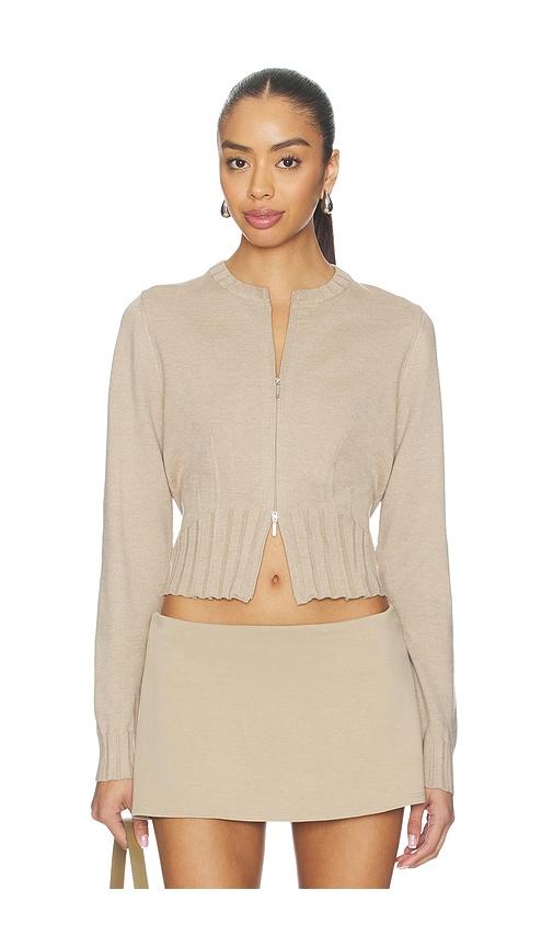 geel dennis cardigan in taupe.
