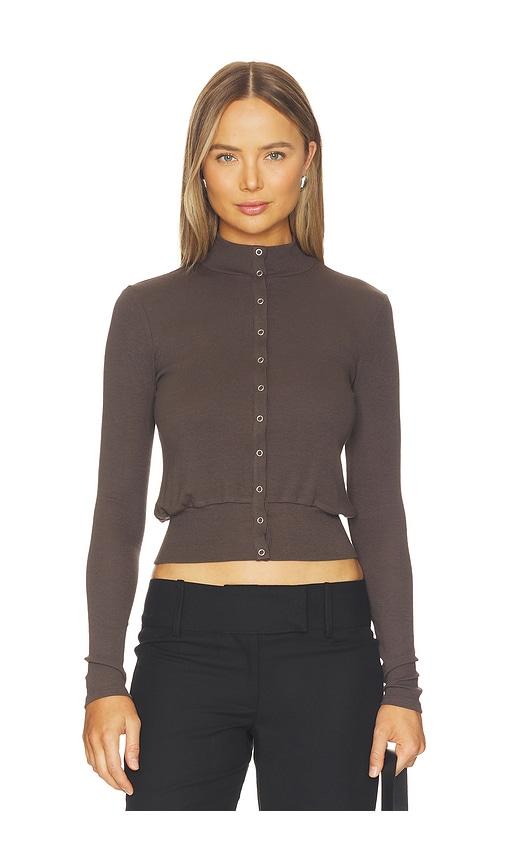 geel martin cardigan in charcoal.