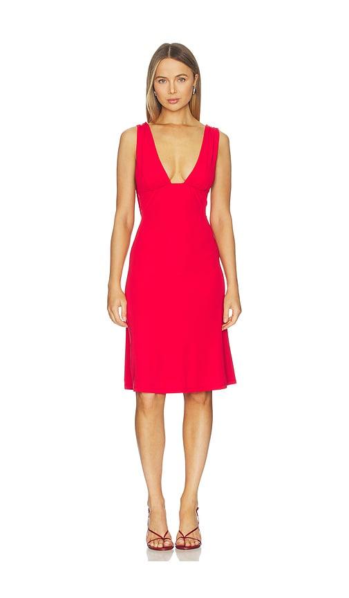 geel sabrina dress in red.