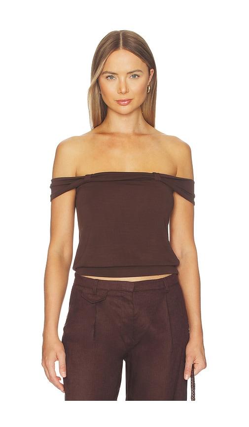 geel wilson top in chocolate.