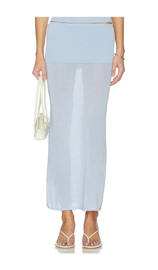 geel x revolve danni skirt in baby blue.