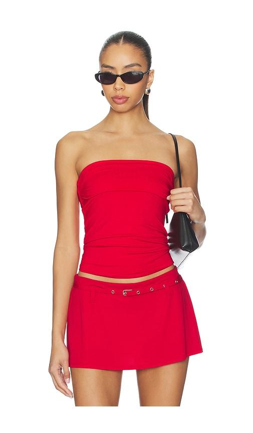 geel x revolve mila tube top in red.
