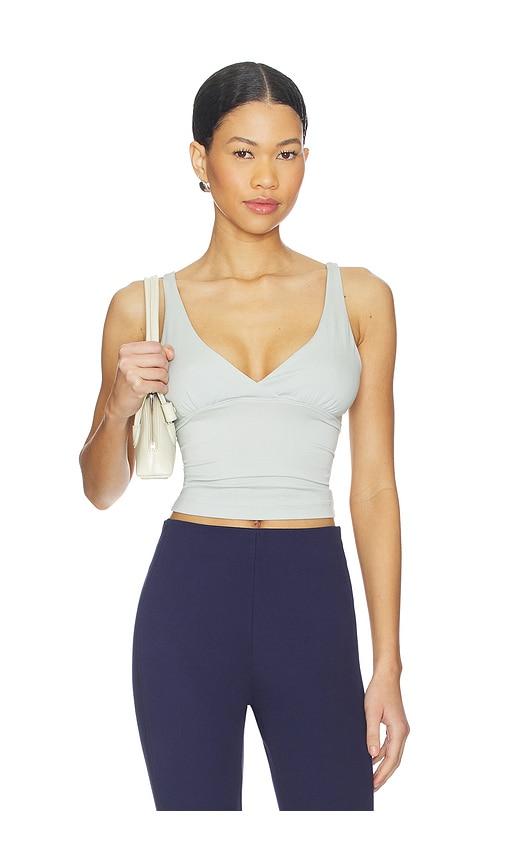 geel x revolve ren top in baby blue.