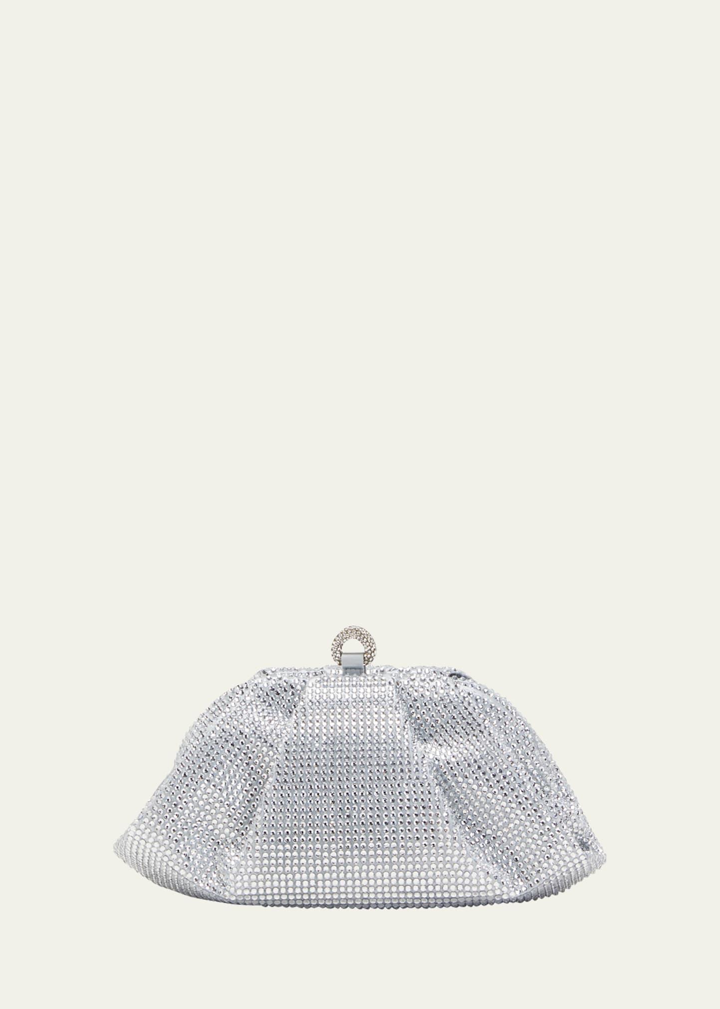 gemma pleated crystal clutch bag