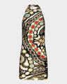 gemstone chain-print halter mini dress