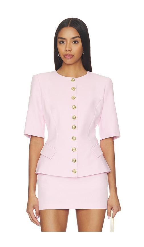 generation love adriana crepe jacket in rose.