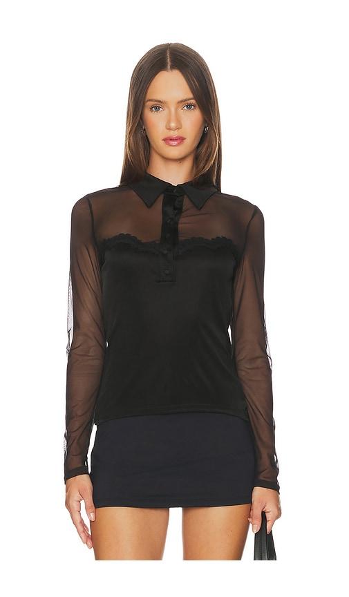 generation love brio mesh top in black.